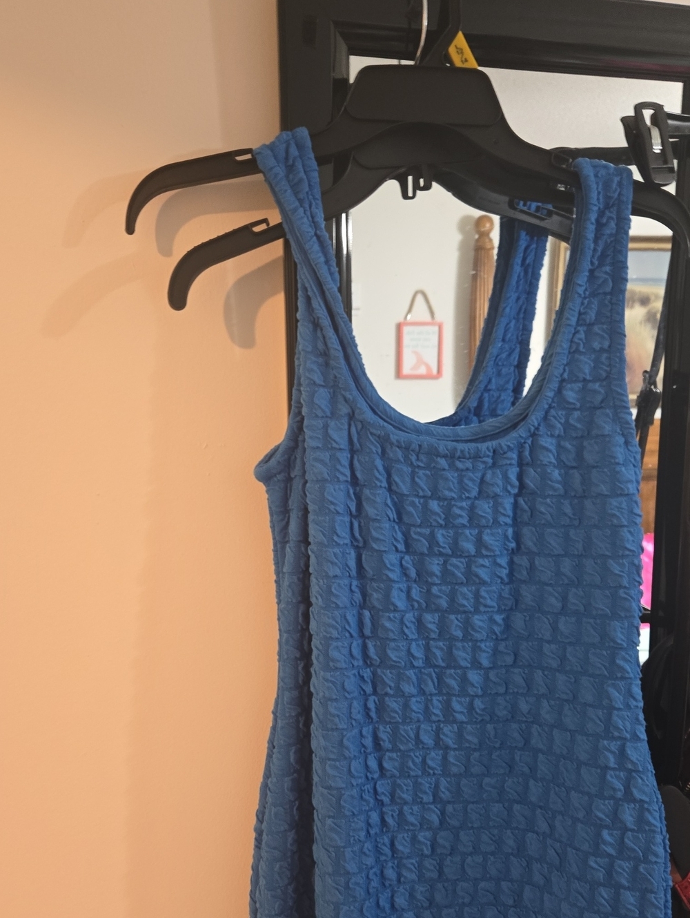 Textured Blue Strapless Dress - Women